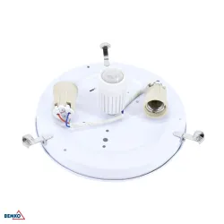 TAZAN BIAŁY OPRAWA SUFITOWA PLAFON 2X E27 40W IP20 IK02 + CZUJNIK RUCHU FI300 120ST STAL/ SZKŁO