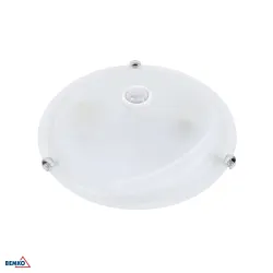 TAZAN BIAŁY OPRAWA SUFITOWA PLAFON 2X E27 40W IP20 IK02 + CZUJNIK RUCHU FI300 120ST STAL/ SZKŁO