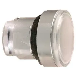 Schneider Electric Harmony XB4 Główka przycisku płaskiego z zatrzaskiem push push biała LED metalowy, ZB4BH013