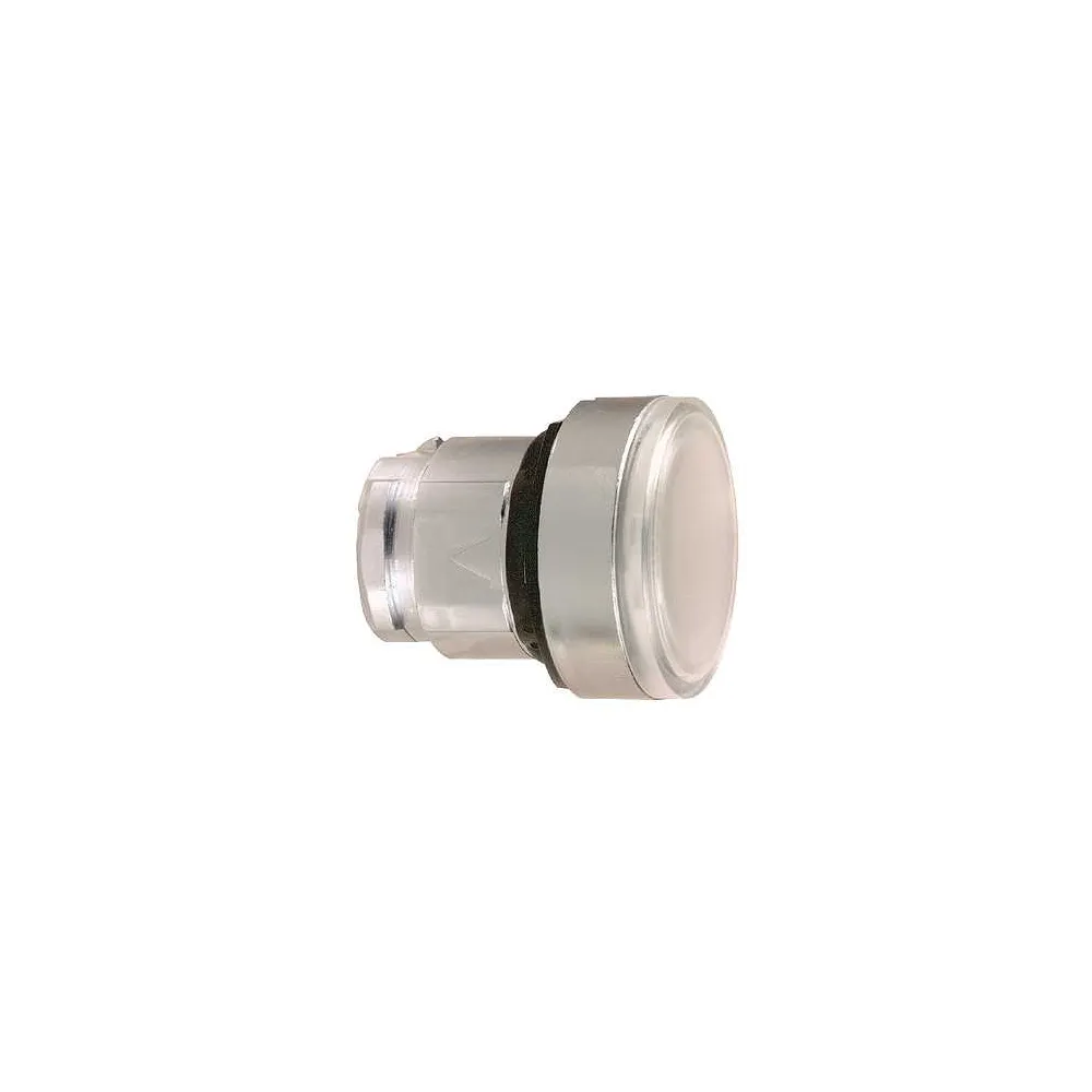 Schneider Electric Harmony XB4 Główka przycisku płaskiego z zatrzaskiem push push biała LED metalowy, ZB4BH013