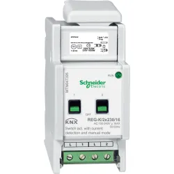 Schneider Electric KNX aktor załączający REG-K 2x 16 A jasnoszary z uruch. ręcz. i det. prądu, MTN647395