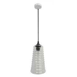MANILA BIAŁY/ BEZBARWNY OPRAWA WISZĄCA 1X E27/ 60W METAL/ SZKŁO