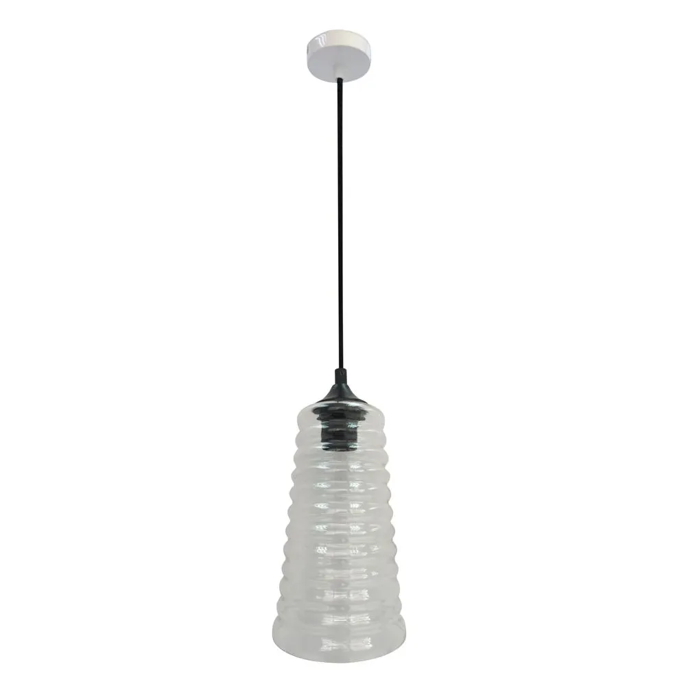 MANILA BIAŁY/ BEZBARWNY OPRAWA WISZĄCA 1X E27/ 60W METAL/ SZKŁO