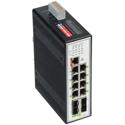 SWITCH PRZEMYSŁOWY ZARZĄDZALNY 8-PORTOWY 1000BASE-T 1000BASE-SX/LX 4 GNIAZDA, CZARNY METALICZNY
