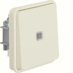 W.1 MODUŁ BIAŁY MAT ŁĄCZNIK UNIWERSALNY PODŚWIETLANY IP55 ZACISKI SPRĘŻYNOWE 10A 250V