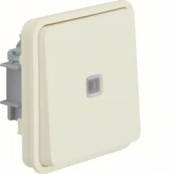 W.1 MODUŁ BIAŁY MAT ŁĄCZNIK UNIWERSALNY PODŚWIETLANY IP55 ZACISKI SPRĘŻYNOWE 10A 250V