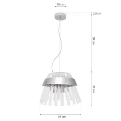 ROYAL CHROM OPRAWA WISZĄCA 4X E14/ 40W IP20 METAL/ KRYSZTAŁ