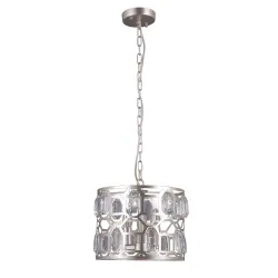 MOMENTO SREBRNY SZAMPAŃSKI OPRAWA WISZĄCA 3X E14/ 40W IP20 STAL/ KRYSZTAŁ