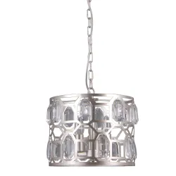 MOMENTO SREBRNY SZAMPAŃSKI OPRAWA WISZĄCA 3X E14/ 40W IP20 STAL/ KRYSZTAŁ