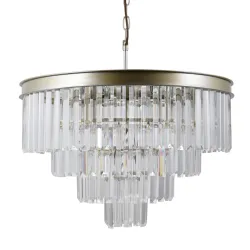 VERDES ZŁOTY SZAMPAŃSKI OPRAWA WISZĄCA 8X E14/ 40W IP20 STAL/ SZKŁO KRYSTALICZNE