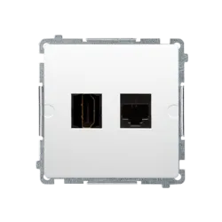 SIMON BASIC MODUŁ BIAŁY GNIAZDO HDMI + GNIAZDO KOMPUTEROWE 1X UAE 8 CAT.6 UTP PŁASKIE