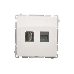 SIMON BASIC MODUŁ BIAŁY GNIAZDO HDMI + GNIAZDO KOMPUTEROWE 1X UAE 8 CAT.6 UTP PŁASKIE