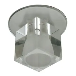 SK-06 SREBRNY OPRAWA SUFITOWA PT 1X G4/ 20W 12V IP20 METAL/ SZKŁO