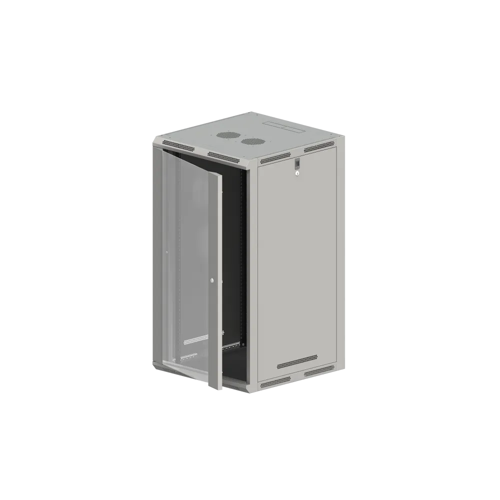 SZAFA RACKOWA 19" 24U 600X600, DRZWI SZKLANE JEDNOSKRZYDŁOWE, TYŁ OSŁONA PEŁNA, OSŁONY BOC ALANTEC