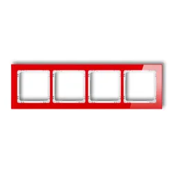 DECO CZERWONY/ BIAŁY EFEKT SZKŁA RAMKA 4X