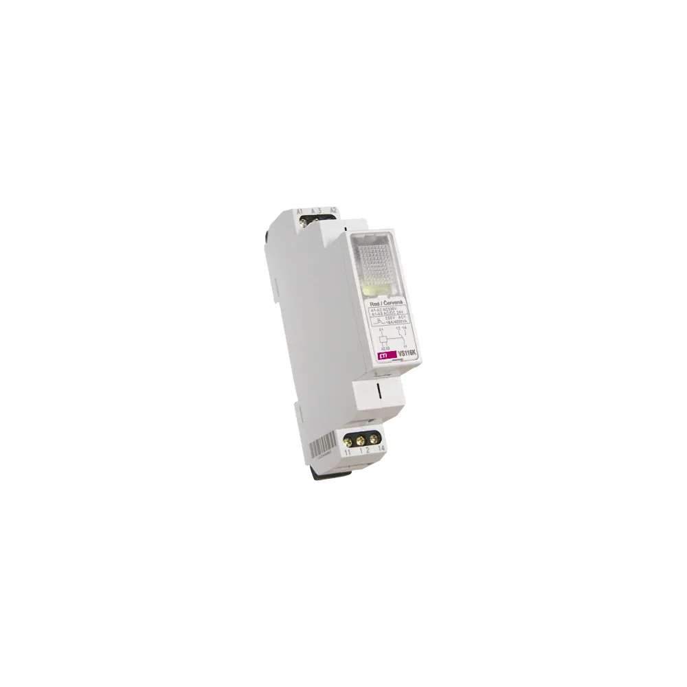VS116K PRZEKAŹNIK INSTALACYJNY Z LAMPKĄ SYGNALIZACYJNĄ BIAŁĄ 16A 230V AC/DC EVE