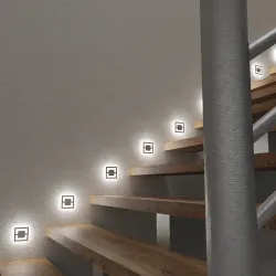 QUADRO BIAŁY/ SREBRNY OPRAWA SCHODOWA LED 0.6W NW 4000K 14LM IP20 TWORZYWO/ ALUMINIUM