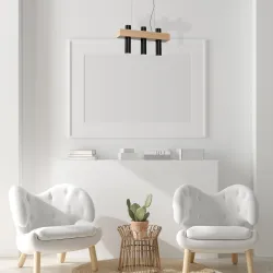 WEST CZARNY OPRAWA WISZĄCA 3X GU10/ 10W IP20 METAL/ DREWNO