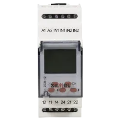 ZCM-12 ZEGAR STERUJĄCY CYFROWY 2-KANAŁOWY TYGODNIOWY 16A 2M 230V AC IP20 EXTA