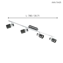 DAVIDA 1 NIKIEL NERO OPRAWA SUFITOWA SPOT NT 4X GU10/ 4.6W IP20 STAL