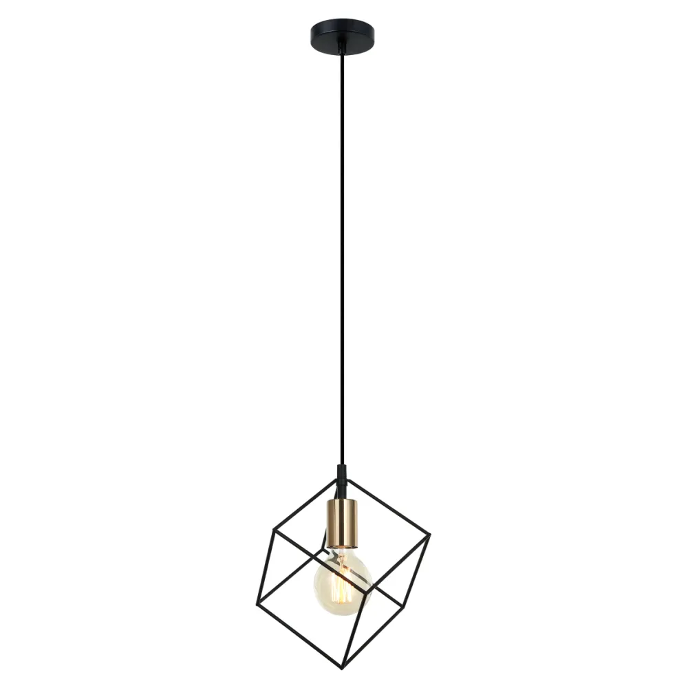 MORESTEL CZARNY/ ZŁOTY OPRAWA WISZĄCA 1X E27/ 40W IP20 STAL