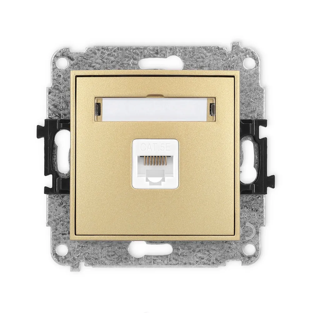 MINI ZŁOTY MECHANIZM GNIAZDA KOMPUTEROWEGO POJEDYNCZEGO 1XRJ45, KAT. 5E, 8-STYKOWY