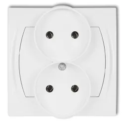 LOGO BEŻ GNIAZDO 2X B/U ZACISKI ŚRUBOWE 16A 250V