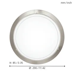 PLANET 1 NIKIEL SATYNOWY/ BIAŁY PRZEŹROCZYSTY OPRAWA SUFITOWA PLAFON NT 1X E27/ 25W IP20 STAL/ SZKŁO