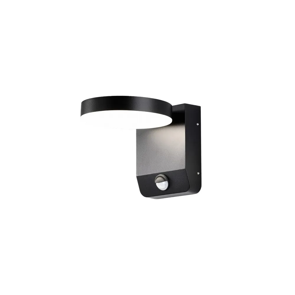 IVER CIEMNY SZARY OPRAWA ŚCIENNA KINKIET LED 20W NW 4000K 1484LM IP54 CZUJNIK RUCHU ALUMINIUM/ PVC