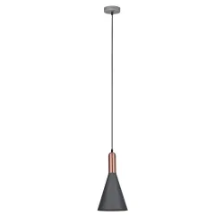 KHALEO SZARY/ MIEDZIANY/ CHROM OPRAWA WISZĄCA 1X E27/ 60W IP20 METAL/ STAL