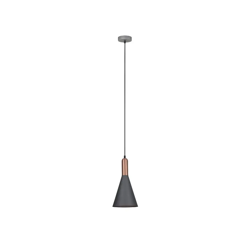 KHALEO SZARY/ MIEDZIANY/ CHROM OPRAWA WISZĄCA 1X E27/ 60W IP20 METAL/ STAL