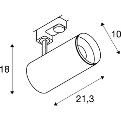 NUMINOS CZARNY OPRAWA SYSTEMOWA TRACK REFLEKTOR 3F LED 28W WW 3000K 2400LM ALUMINIUM/ TWORZYWO