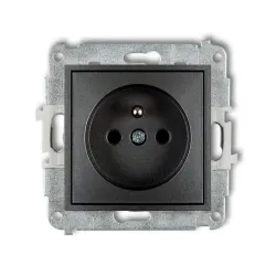 MINI MODUŁ GRAFIT GNIAZDO 1X Z/U Z PRZESŁONAMI ZACISKI ŚRUBOWE 16A 250V