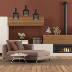 ARES CZARNY/ BRĄZOWY OPRAWA WISZĄCA 3X E27/ 60W IP20 METAL/ DREWNO