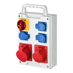 RS ROZDZIELNIA BUDOWLANA WYŁĄCZNIK 0/1-4P 3X2P+Z 3P+N+Z 16A 3P+N+Z 32A SZARY