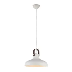 TESSIO 30 BIAŁY OPRAWA WISZĄCA 1X E27/ 60W IP20 ALUMINIUM/ SKÓRA EKO