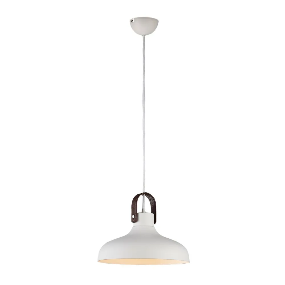 TESSIO 30 BIAŁY OPRAWA WISZĄCA 1X E27/ 60W IP20 ALUMINIUM/ SKÓRA EKO