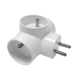 ZARK KRW BIAŁY ROZGAŁĘŹNIK 3X Z/U OKRĄGŁY 16A MAX 2300W IP20 TWORZYWO