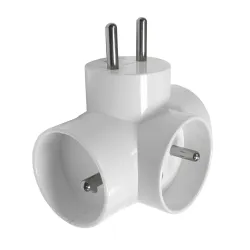 ZARK KRW BIAŁY ROZGAŁĘŹNIK 3X Z/U OKRĄGŁY 16A MAX 2300W IP20 TWORZYWO