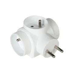 ZARK KRW BIAŁY ROZGAŁĘŹNIK 3X Z/U OKRĄGŁY 16A MAX 2300W IP20 TWORZYWO