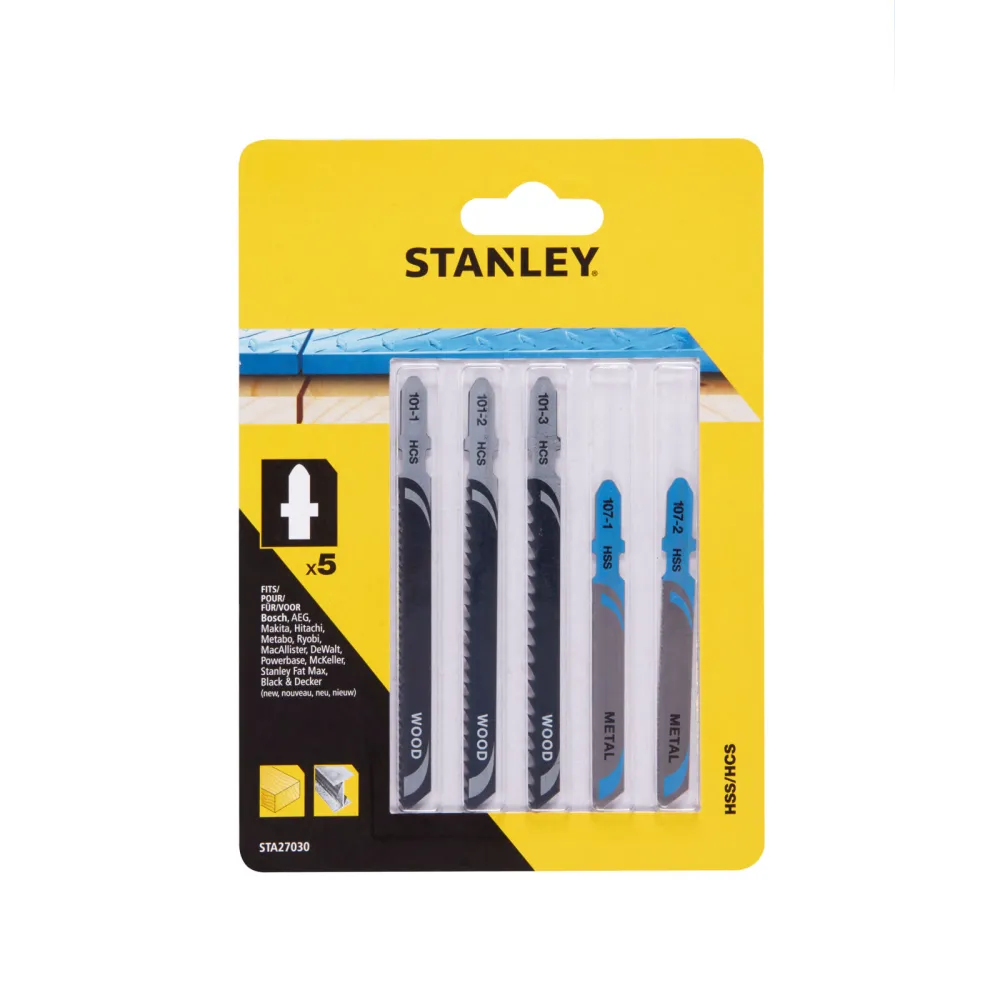 BRZESZCZOTY DO WYRZYNAREK TYP T - KOMPLET 5 SZT. MIESZANY STANLEY