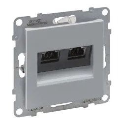 SUNO 2 MODUŁ ALUMINIUM GNIAZDO KOMPUTEROWE 2X UAE 8 CAT.6A STP SKOŚNE