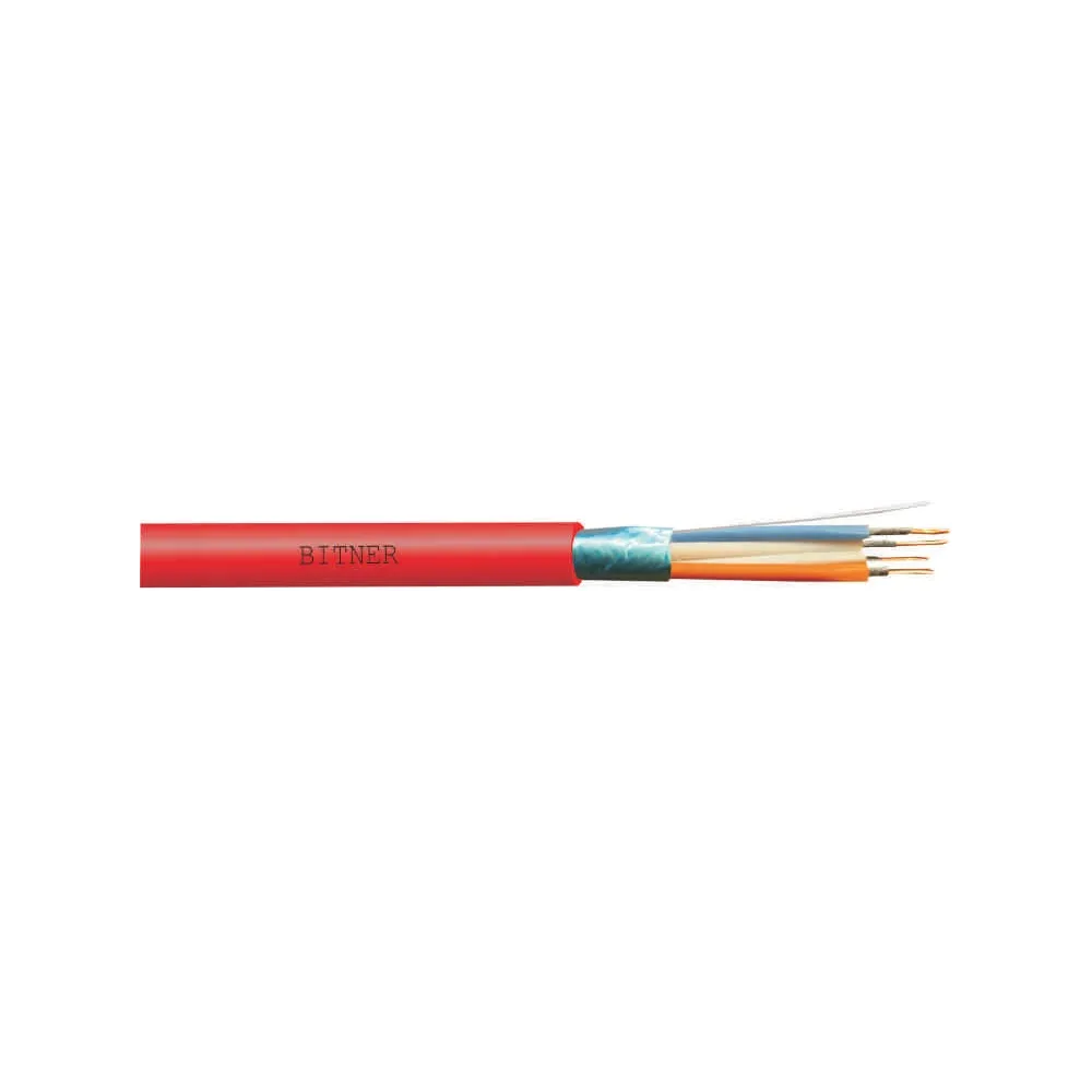 HTKSHEKW FE180/PH90  1X2X1.8 CZERWONY KABEL TELEKOMUNIKACYJNY OGNIOODPORNY EKRAN ŻYŁY KOLOROWE