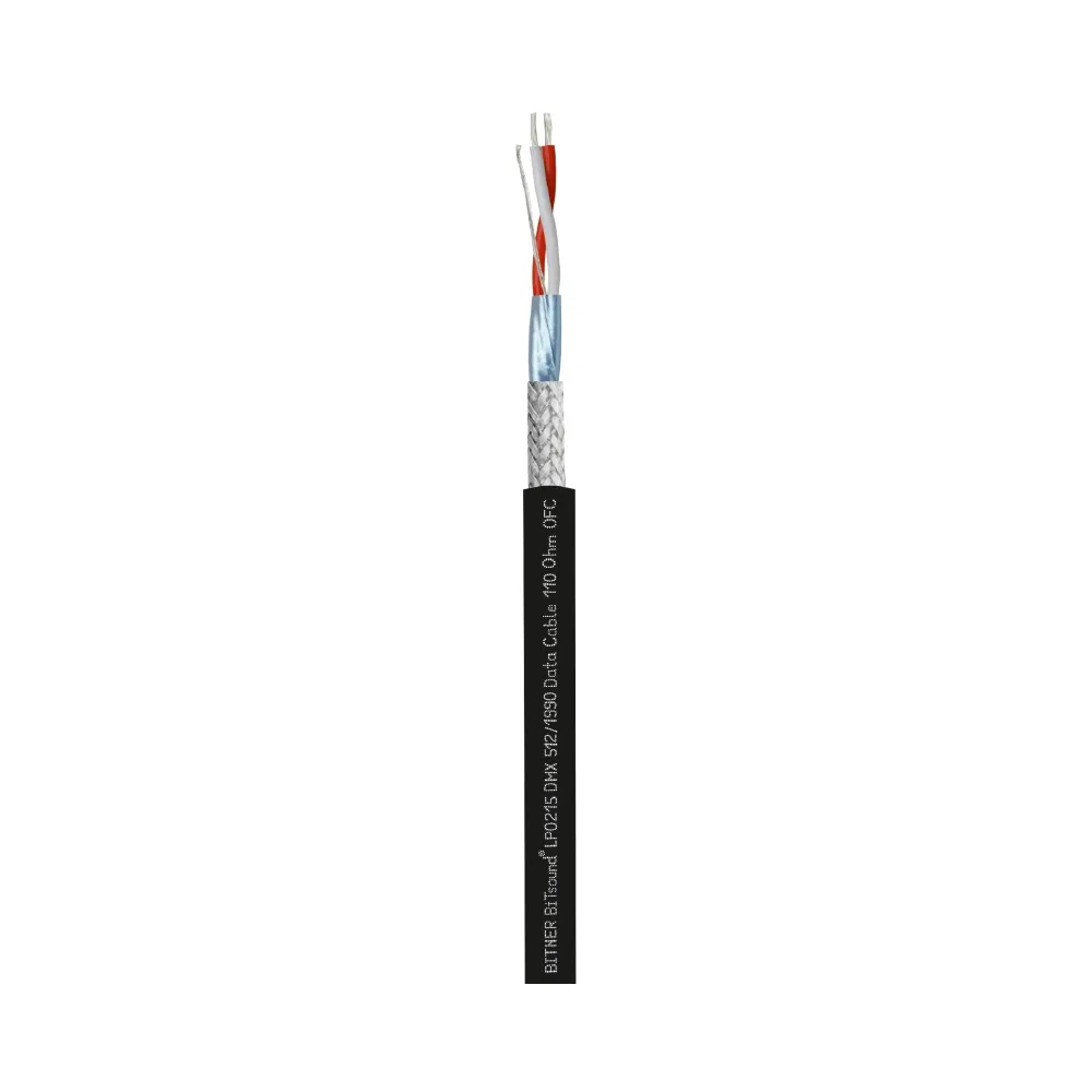 BITSOUND DMX-S DATA CABLE 1X(2X0.35) CZARNY PRZEWÓD DO POŁĄCZEŃ CYFROWYCH DMX512/1990 110 OHM