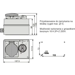 E16-18N ZESTAW INSTALACYJNY Z/B 0-1 16/5 IP44