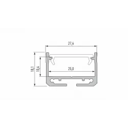 PROFIL TYP SILEDA SREBRNY ANODOWANY 2020MM