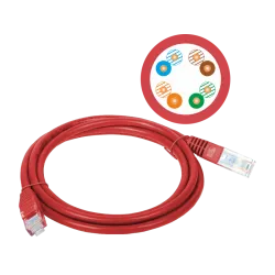 PATCH-CORD U/UTP KAT.5E PVC 2.0M CZERWONY ALANTEC