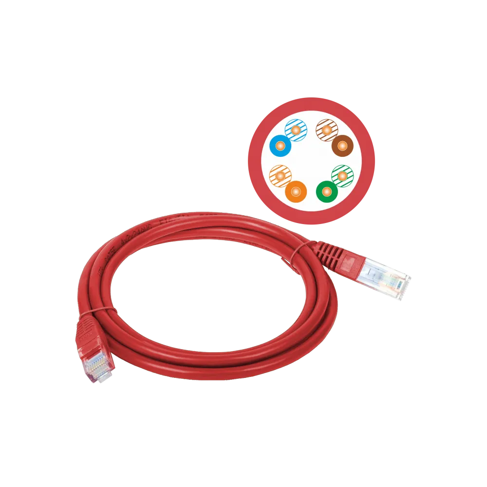 PATCH-CORD U/UTP KAT.5E PVC 2.0M CZERWONY ALANTEC
