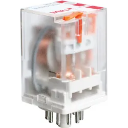 R15-2013-23-5012-WTL PRZEKAŹNIK PRZEMYSŁOWY 10A 3P 12V AC WTYKOWY + WSKAŹNIK, PRZYCISK, LED
