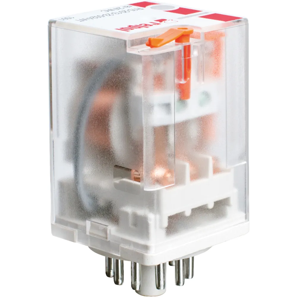 R15-2013-23-5012-WTL PRZEKAŹNIK PRZEMYSŁOWY 10A 3P 12V AC WTYKOWY + WSKAŹNIK, PRZYCISK, LED